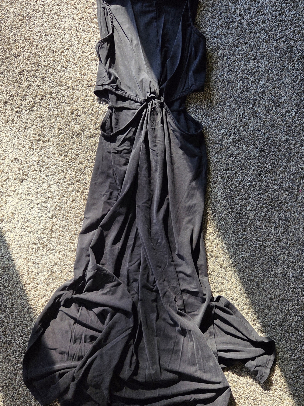 Beyond Yoga Black Cutout Sides Twist Maxi Dress